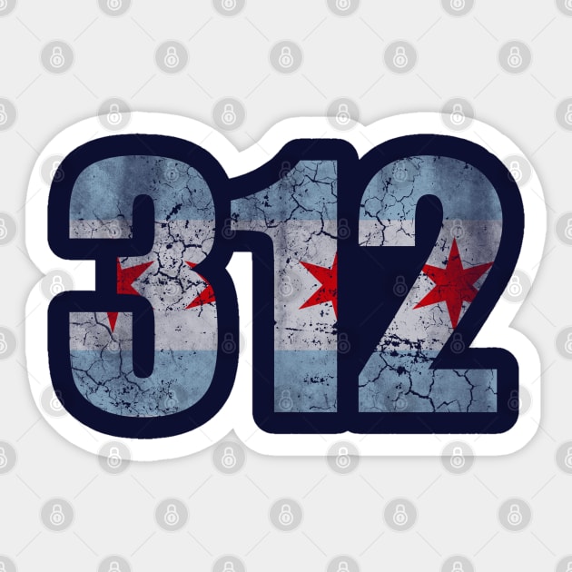 312 Chicago Flag Sticker by E